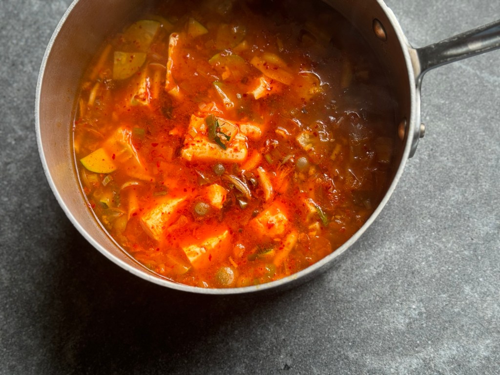 מרק/תבשיל טופו משי קוריאני